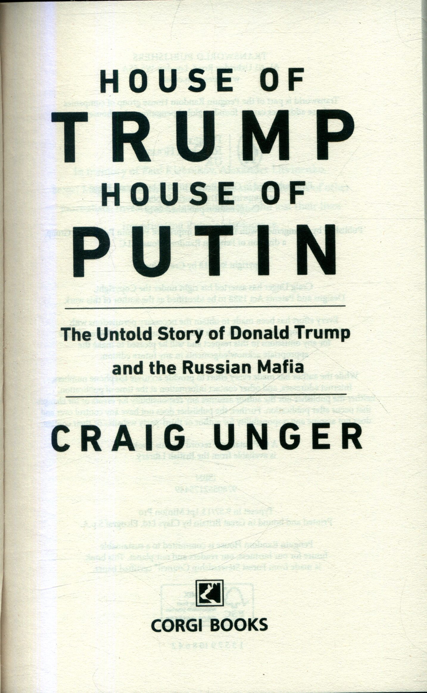 Putin Craig House of Trump, House of Putin by Unger, Craig (9780552175449) | Browns ...