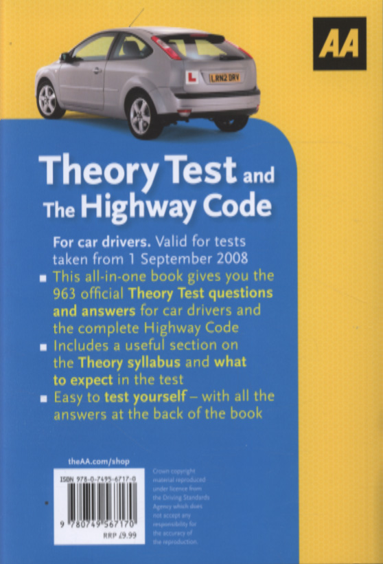 AA Theory Test and the Highway Code (9780749567170) | Browns Books