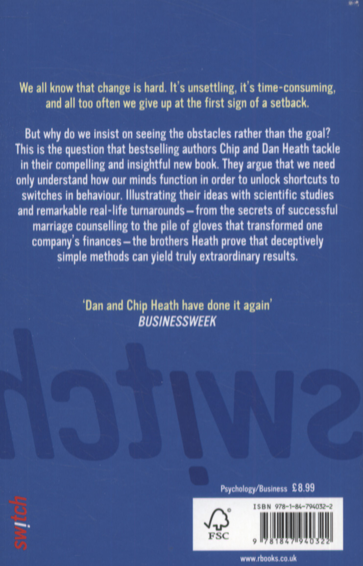 Switch how to change things when change is hard by Heath, Chip