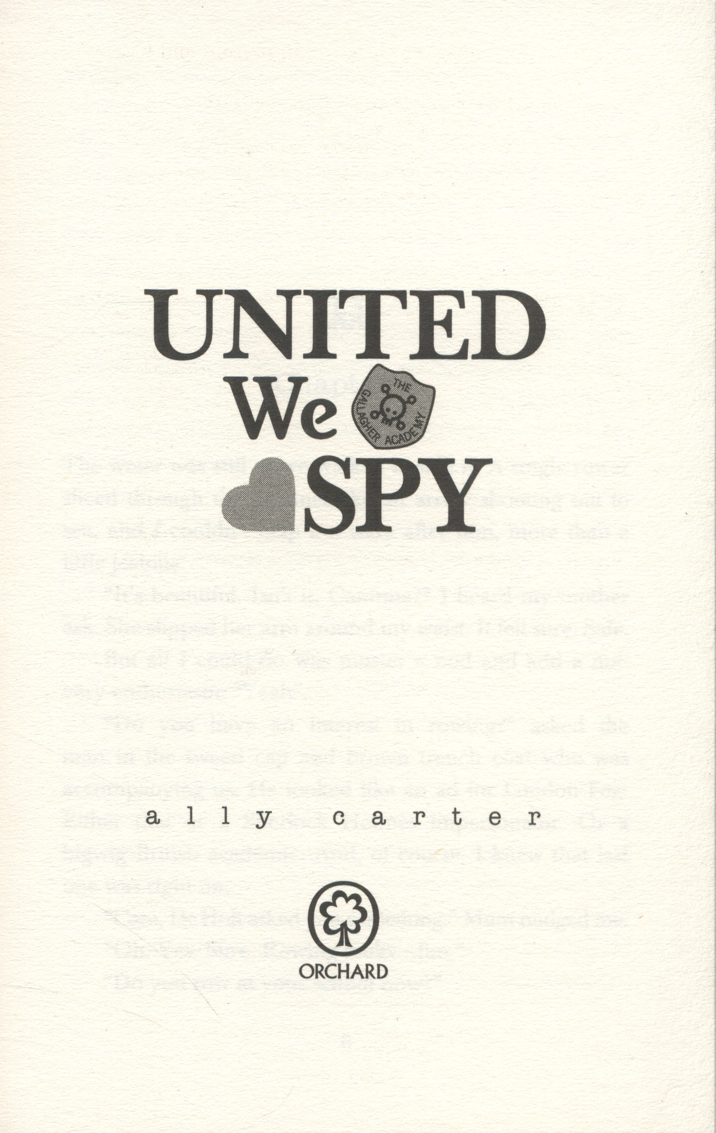 United we spy by Carter, Ally (9781408314753) | BrownsBfS