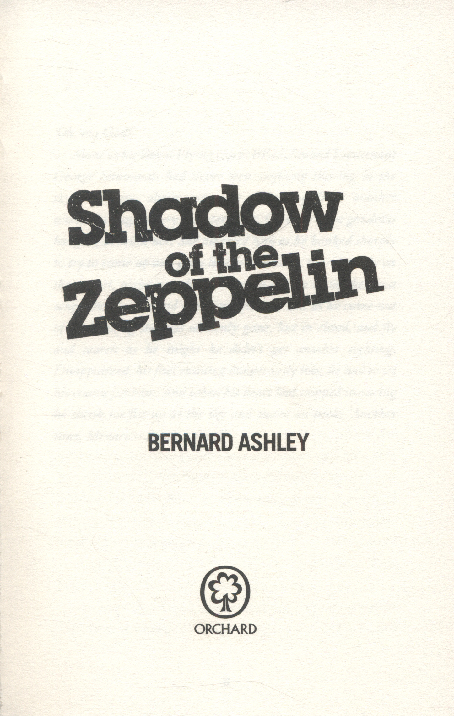 Shadow of the Zeppelin by Ashley, Bernard (9781408327272) | Browns Books
