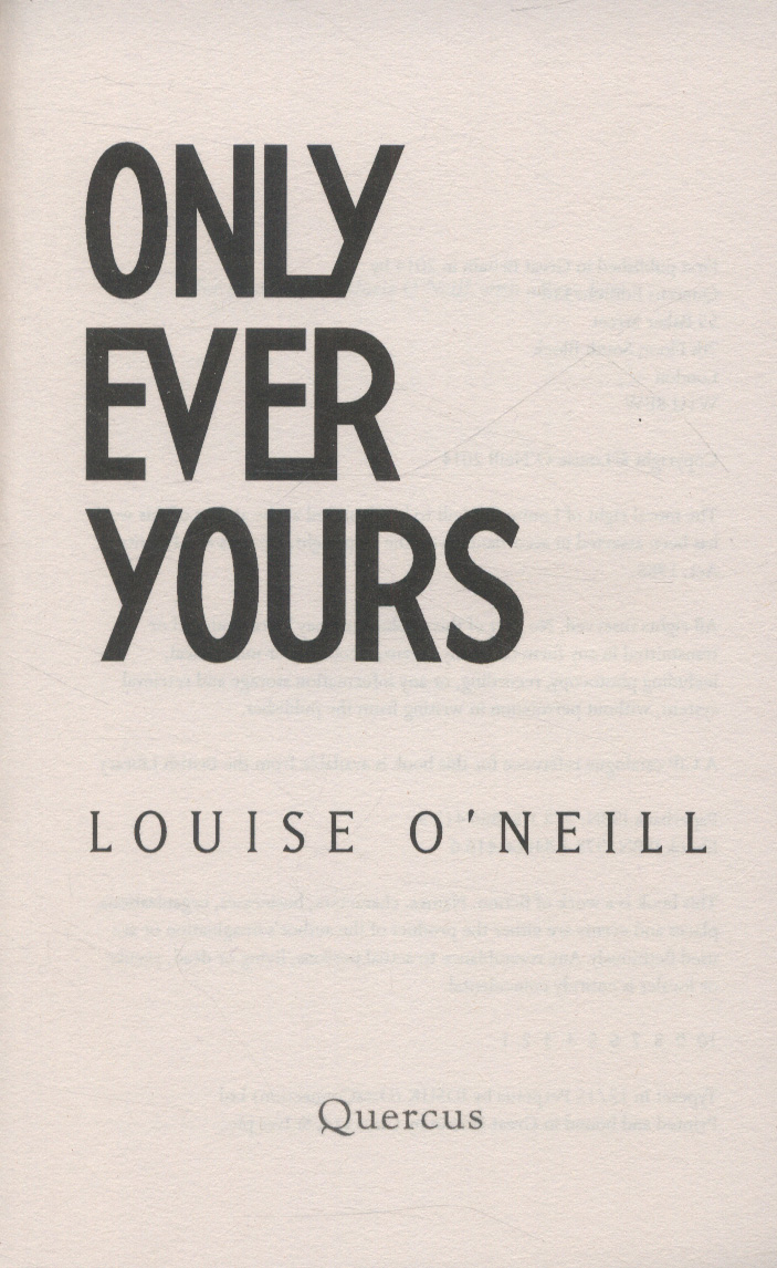 Only Ever Yours YA edition by O'Neill, Louise (9781848664159) | Browns ...