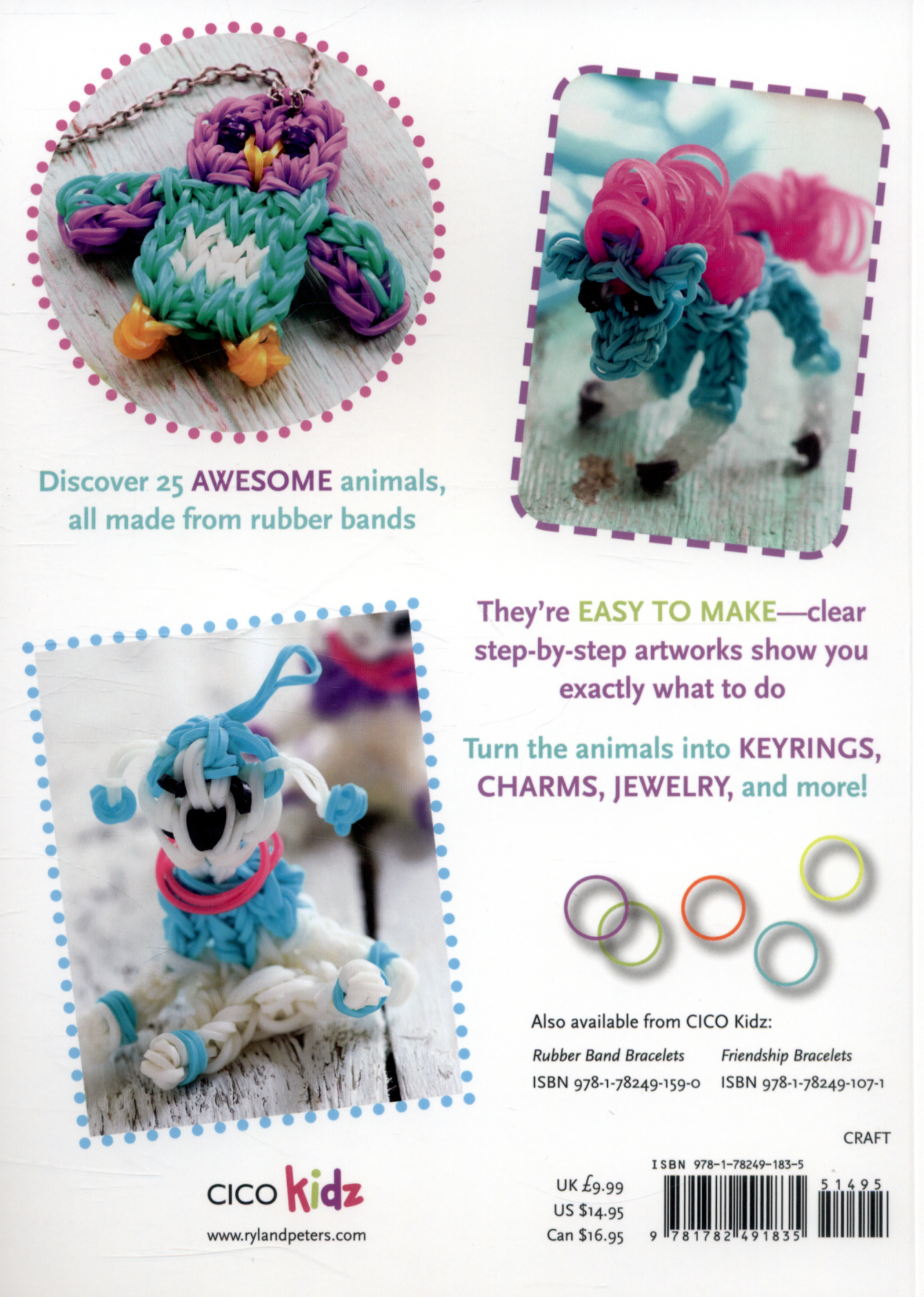 Loopy loom rubber band animals 25 fun designs for jewelry and