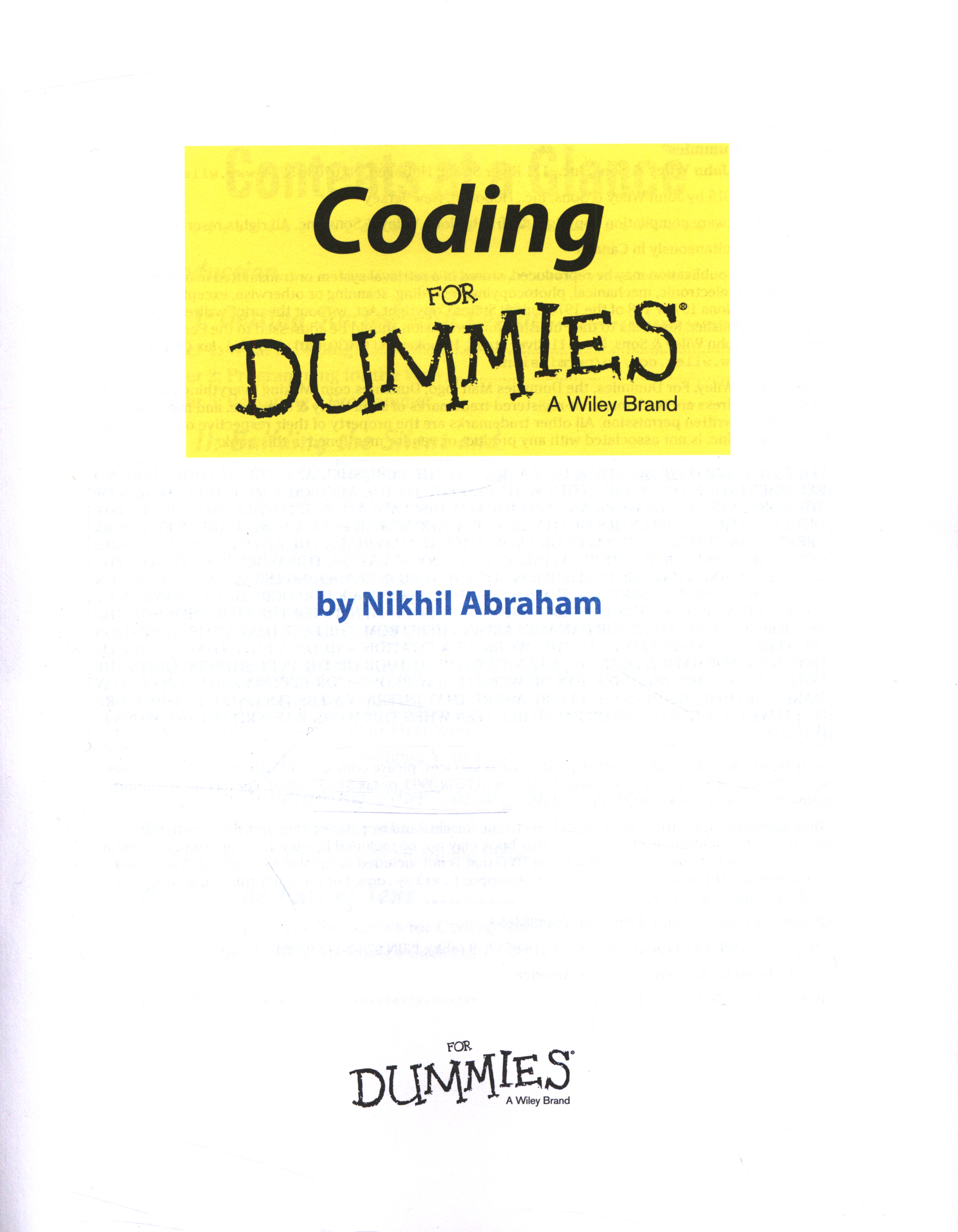 Coding for dummies by abraham nikhil 9781118951309 brownsbfs