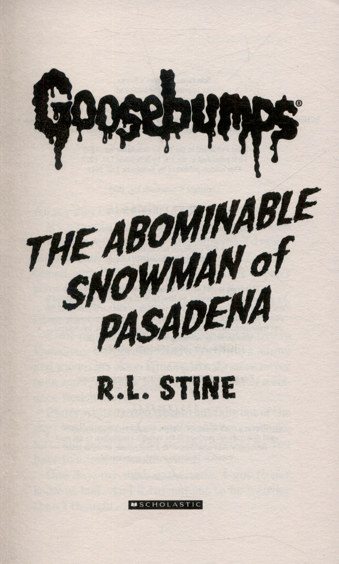 The abominable snowman of Pasadena by Stine, R.L. (9781407157351