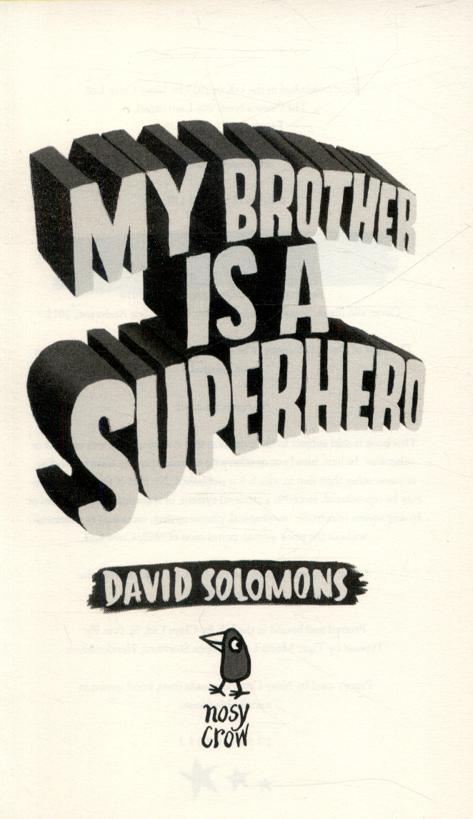 My brother is a superhero by Solomons, David (9780857634795) BrownsBfS