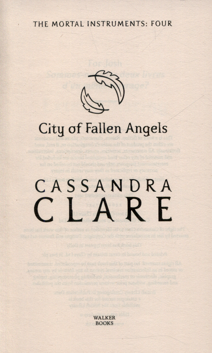 The Mortal Instruments 4: City of Fallen Angels by CLARE, CASSANDRA ...