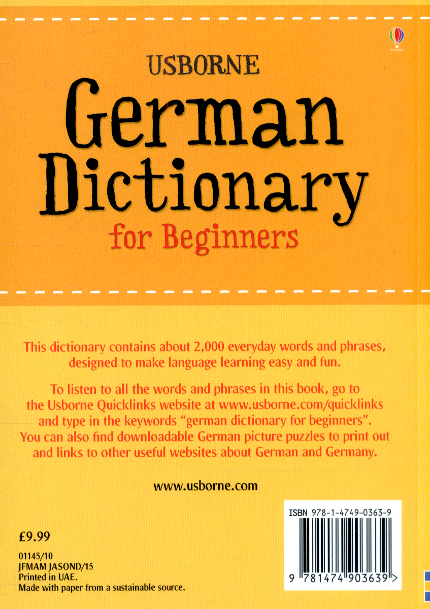 Usborne German dictionary for beginners. by Davies, Helen