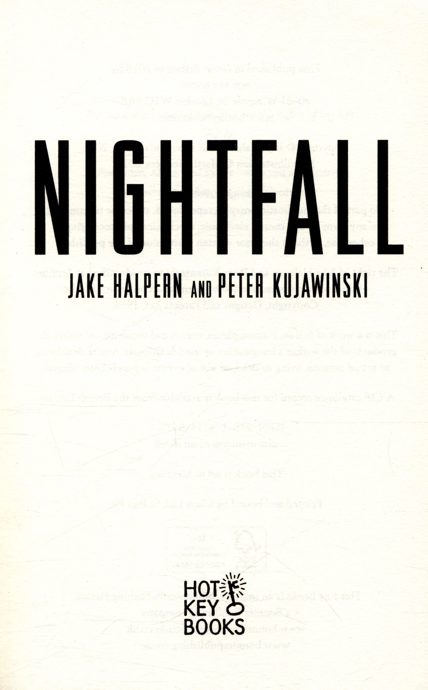 Nightfall by Halpern, Jake (9781471405730) BrownsBfS
