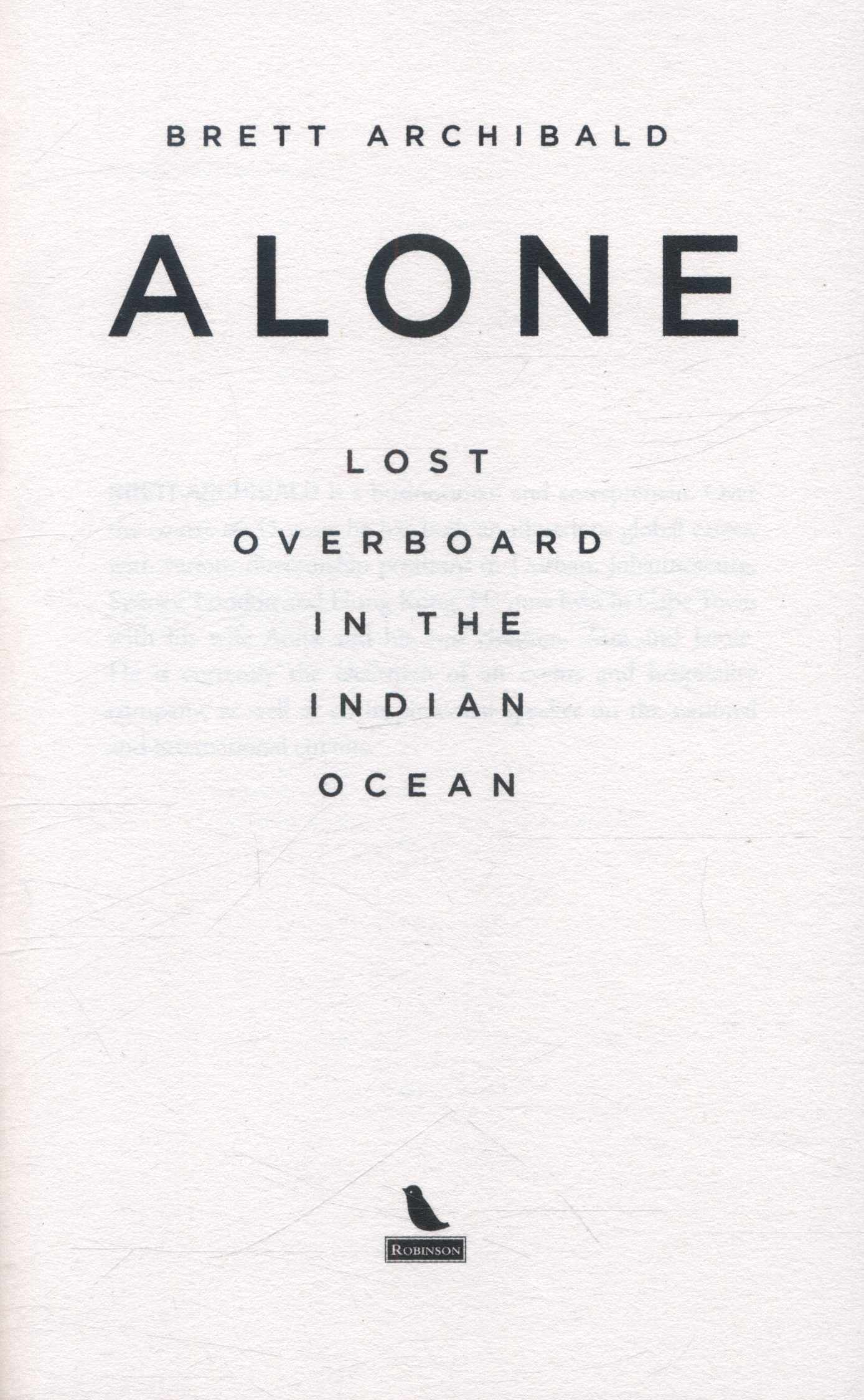 Alone lost overboard in the Indian Ocean by Archibald