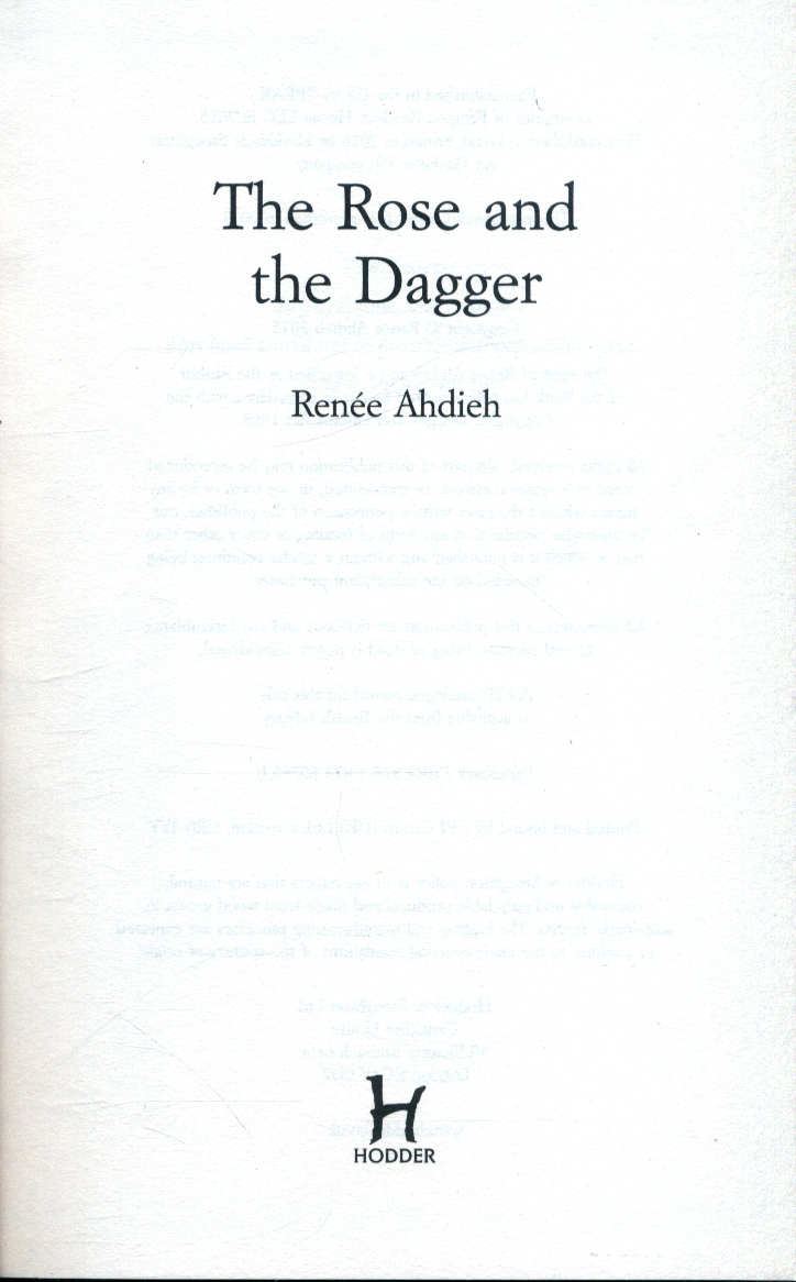 The rose and the dagger by Ahdieh, Renee (9781473657960) BrownsBfS