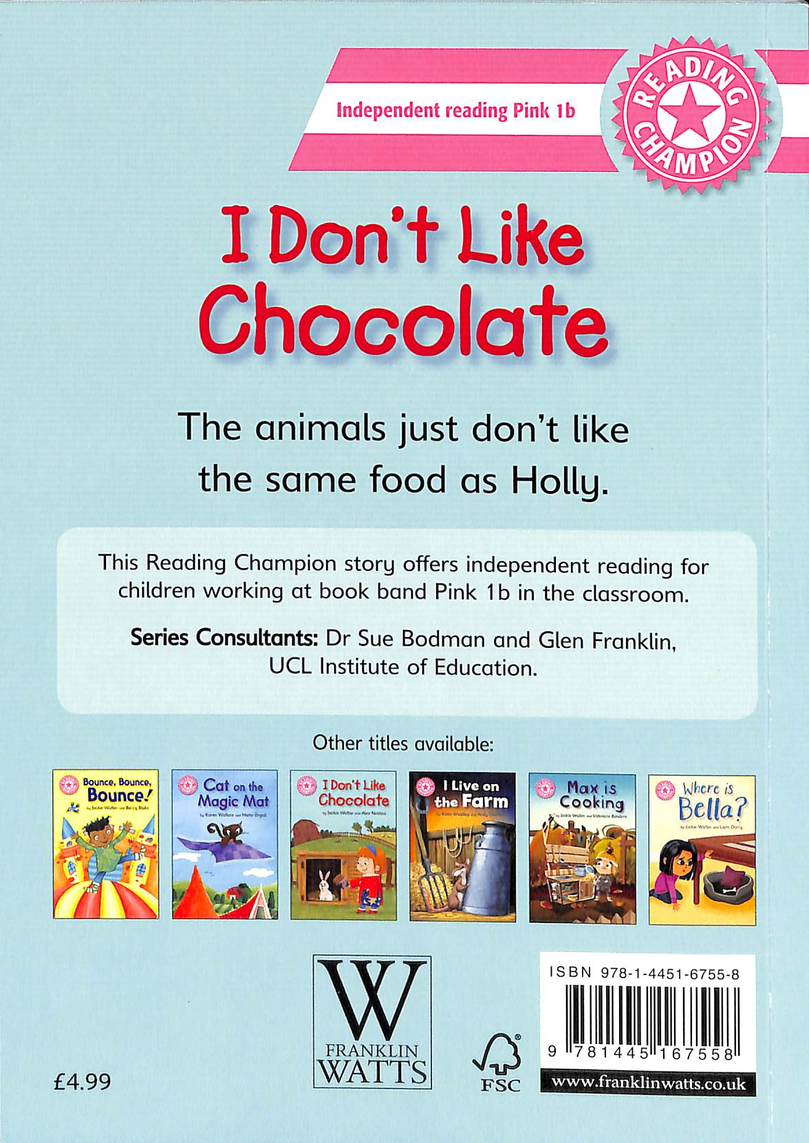 I don't like chocolate by Walter, Jackie (9781445167558) BrownsBfS