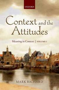 Jacket Image For: Context and the attitudes Volume 1